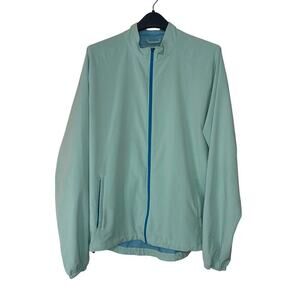 Mens Peter Millar Crown Sports Teal Full Zip Lightweight Golf Jacket Large